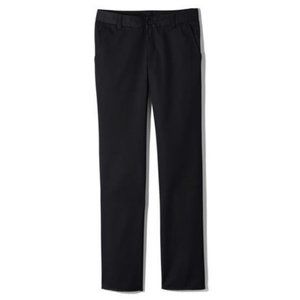 NWT LANDS' END GIRL'S PERFECT FIT IRON KNEE CHINO PANTS BLACK 4